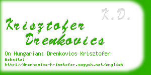 krisztofer drenkovics business card